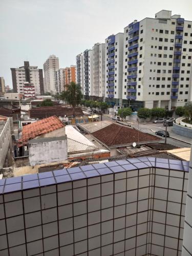 ระเบียง/ชานเรือน, Apartamento Praia Grande Ocian in วีลาอัสซุงเกา
