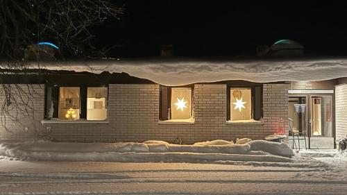 Exterior view, Arctic Raja Inn, next to Norwegian border in Inari