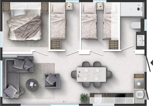 3 bedrooms, 4 beds