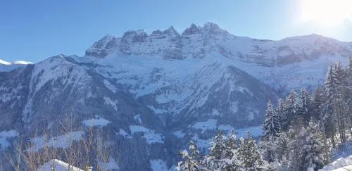 Chalet le Grenier des Crosets, Vue exceptionnelle sur les Dents du Midi in Champéry, Schweiz