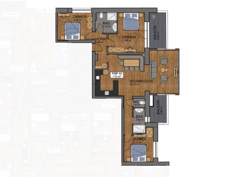 3 bedrooms, 4 beds