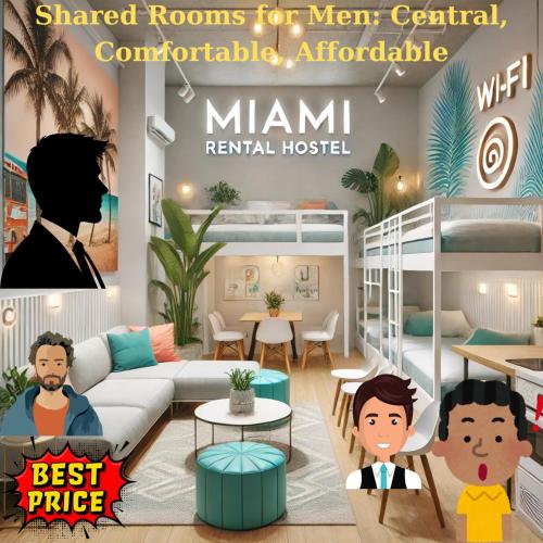 103 Miami Shared Rooms for Men Central Comfortable, Affordable in Miami, USA
