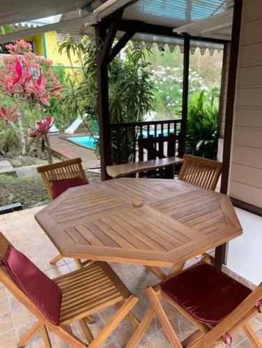 ระเบียง/ชานเรือน, Bungalow accueillant à Le Diamant avec piscine partagée (Bungalow accueillant a Le Diamant avec piscine partagee) in เลอ ยามัน