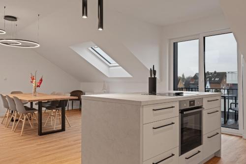 Cocina, Seaside Luxus Suite 7 mit Sauna und Meerblick in Dahme