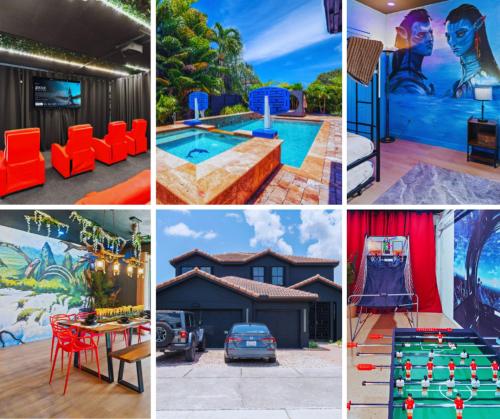 Avatar Luxe Villa 5BR w Cinema, Pool, Game Room & BBQ in Miami, USA