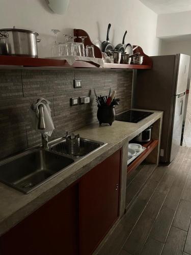 ห้องครัว, Caribo Cozumel Guest House in โคซูเมล