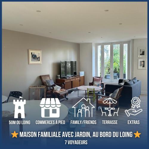 Maison familiale-jardin-50m du Loing-tout à pieds gîte à louer Vernou-la-Celle-sur-Seine