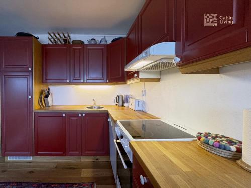 廚房, Apartment at Hafjell by Gaia ski-in out in 奧於厄爾