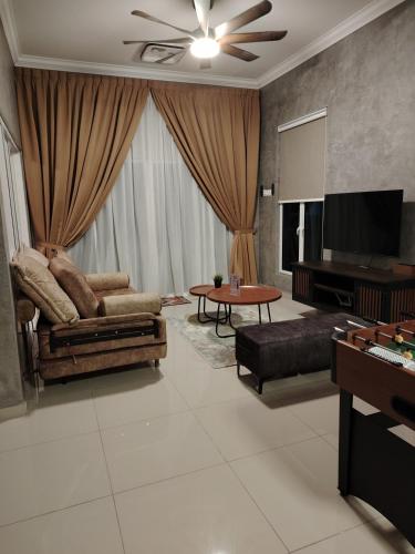 Shared lounge/TV area, Elitis Nuri Private Pool Homestay Melaka in Durian Tunggal