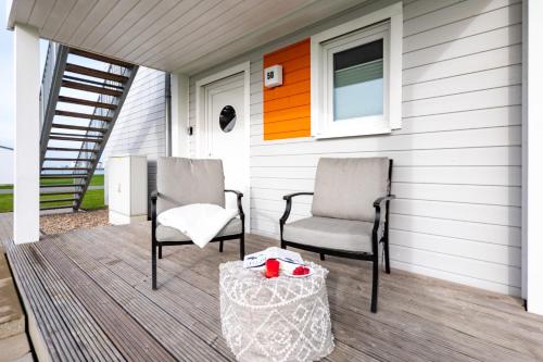 Unterkunft von außen, Fewo MEERwert by Seeblick Ferien ORO, Familienfreundlich, Sauna, Kamin,XL Dusche in Olpenitz