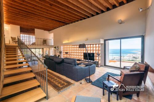 صالة مشتركة/ منطقة التلفزيون, VILLA DUMAS with amazing sea views, AC and private pool in إربانيتزاكيو مونتاجافينا