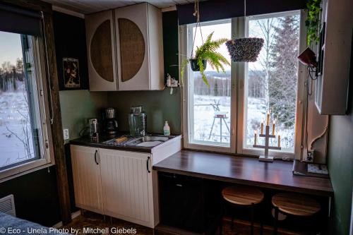 Bếp, Experience accommadation Eco-Unela in Trung tâm Thành phố Rovaniemi