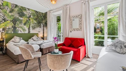Chambre triple, vue sur le jardin, 3 lits