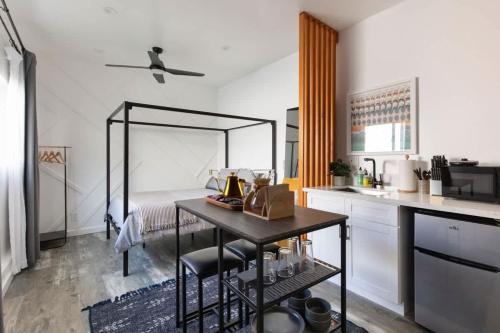Vibe on the Patio at a Modern Luxury Studio near LAX Beach, Los Angeles