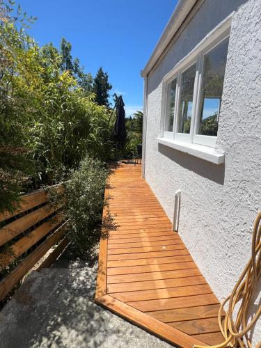Balcony/terrace, Highhaven on Quebec, sunny hillside, central Nelson hideaway with city to sea views in Washington Valley