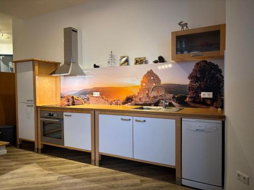 廚房, Ferienwohnung schwäbische Alb Bäuerles Bärbel (Ferienwohnung schwabische Alb Bauerles Barbel) in 黑羅爾茨塔特