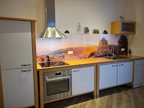 廚房, Ferienwohnung schwäbische Alb Bäuerles Bärbel (Ferienwohnung schwabische Alb Bauerles Barbel) in 黑羅爾茨塔特