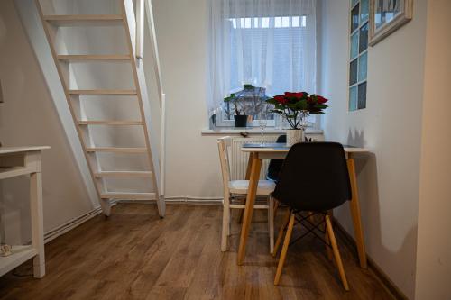 Apartament dwupoziomowy z kominkiem