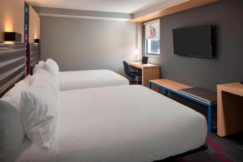 2 queen beds, 1 sofa bed