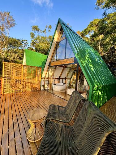 Chalé Shánti - Vista Mar e Banheira de hidromassagem - Florianópolis - SC - Brasil – khách sạn tại Armacao