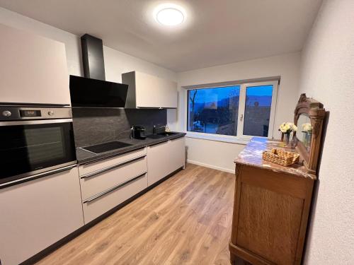 廚房, 2-Zimmerapartment an der Schweizer Grenze in 阿爾布魯克