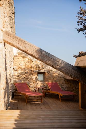 Erkély/terasz, Maison Roucas - Restaurant et chambres d'hôtes (Maison Roucas - Restaurant et chambres d'hotes) in Solerieux (Rhone-Alpes)