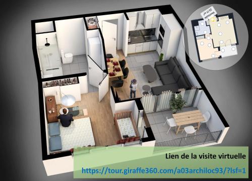 Roi de la Seine à Paris, stade, Gare parking et terrasse - Location saisonnière - Saint-Denis