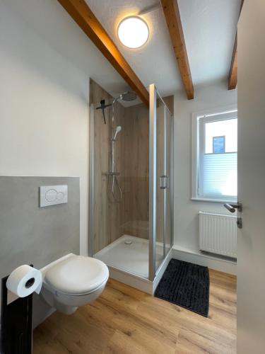 Fürdőszoba, Pension Soldan in Frankenberg (Eder)