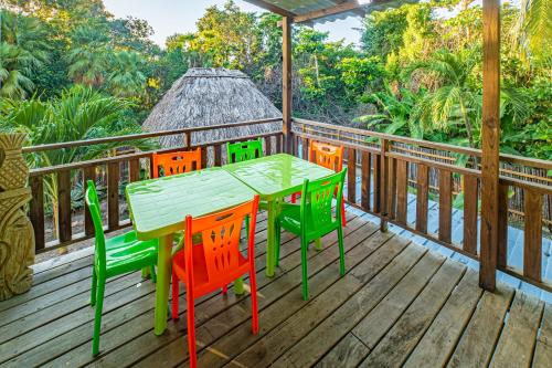 2 Coco Locos at Sunset in Placencia