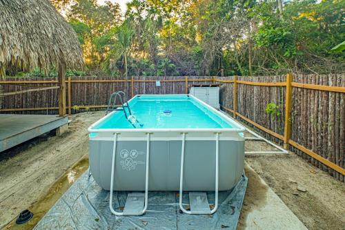 2 Coco Locos at Sunset in Placencia