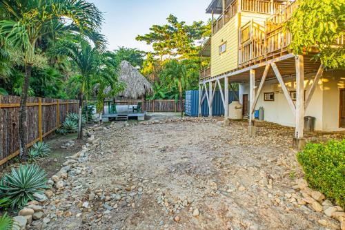 2 Coco Locos at Sunset in Placencia