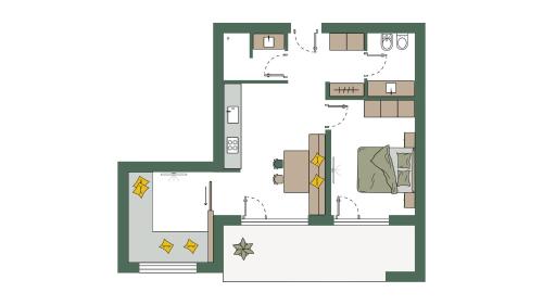 1 king bed, 1 sofa bed