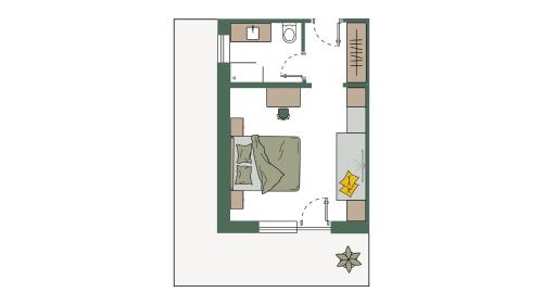 1 king bed, 1 twin bed