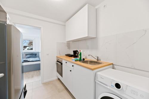 廚房, RAUMSCHMIDE Apartments Esslingen Altbach in 阿爾特巴赫