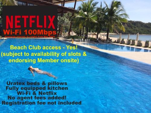 Beach condos at Pico de Loro Cove & possible Beach Club Access & Wi-Fi & Netflix, 42-50''TVs with Uratex beds & pillows, equipped kitchen, balcony, parking, guest registration fee is not included, Nasugbu (fotografie 2)