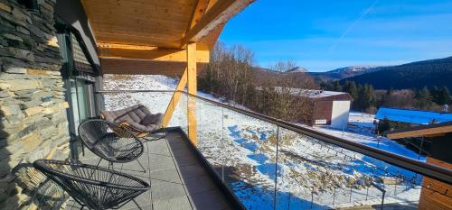 陽台/露台, Apartmanica Chalet 5B private wellness, garage, Donovaly in 多諾瓦里鎮中心