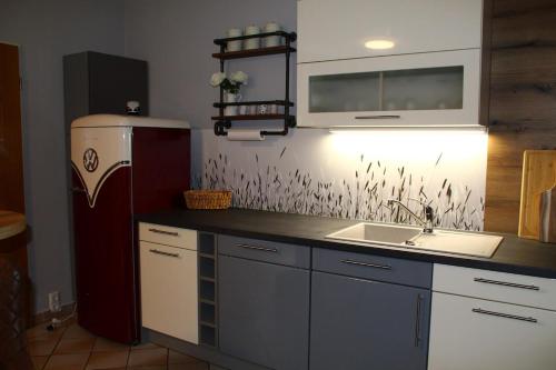 廚房, Große komfortable Ferienwohnung in Dessau-Roßlau in 德紹-羅斯勞