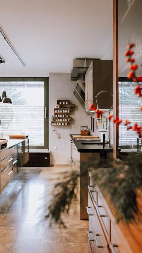 Kitchen, Rotwein Residenz Klingenberg Luxus Suite mit Weitblick Hollands Pfefferhaus in Klingenberg am Main