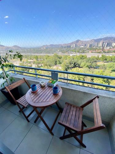 Great view of Santiago City near of subway station