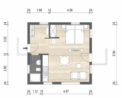 مخططات الأرضية, Chalet Gletscherliechtli in ضواحي جرينديلولد