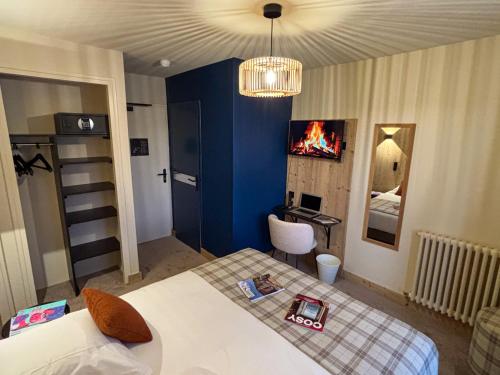 Chambre double avec 1 ou 2 lits, vue sur la montagne