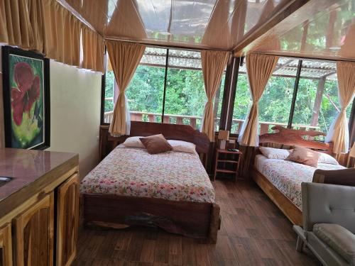 2 double beds, 1 sofa bed