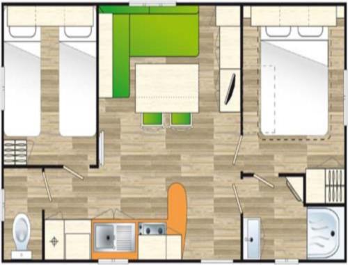 2 bedrooms, 4 beds