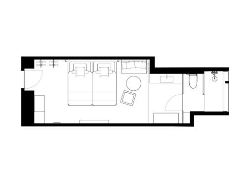 Standard Twin Room with No View and Lounge Access - Non-Smoking image 3