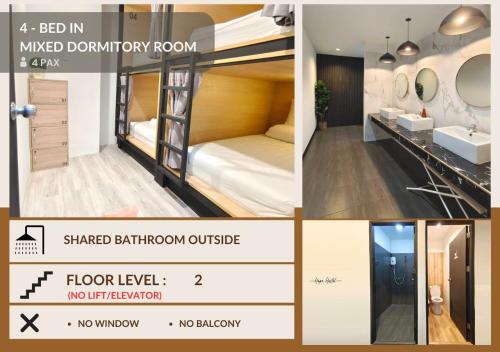 Hope Hostel Hatyai Room Type - 4-Bed Mixed Dormitory Room