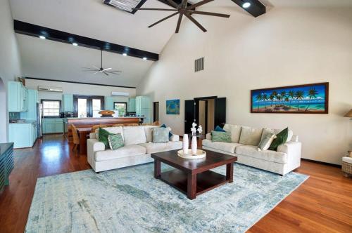 Beachfront Villa with Long Private Pier and Pool in Ambergris Caye