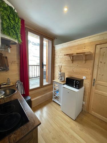 virtuve, Studio Cosy Saint-Véran (Studio Cosy Saint-Veran) in Aiguilles
