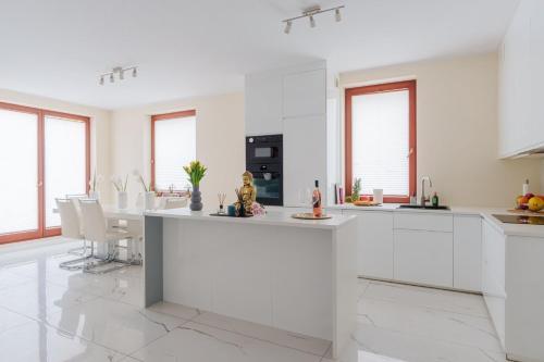 кухня, Exclusive townhouse Maciejki with garden and terrace near Warsaw in Лешноволя