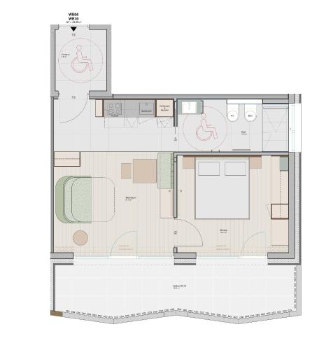 1 king bed, 1 sofa bed