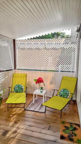 Balcony/terrace, Bungalow charmant a Bouillante avec terrasse privee in Bouillante